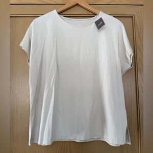 NWT J. Jill Supima Cotton Cap Sleeve Scoop Neck Minimalist Tee / Medium